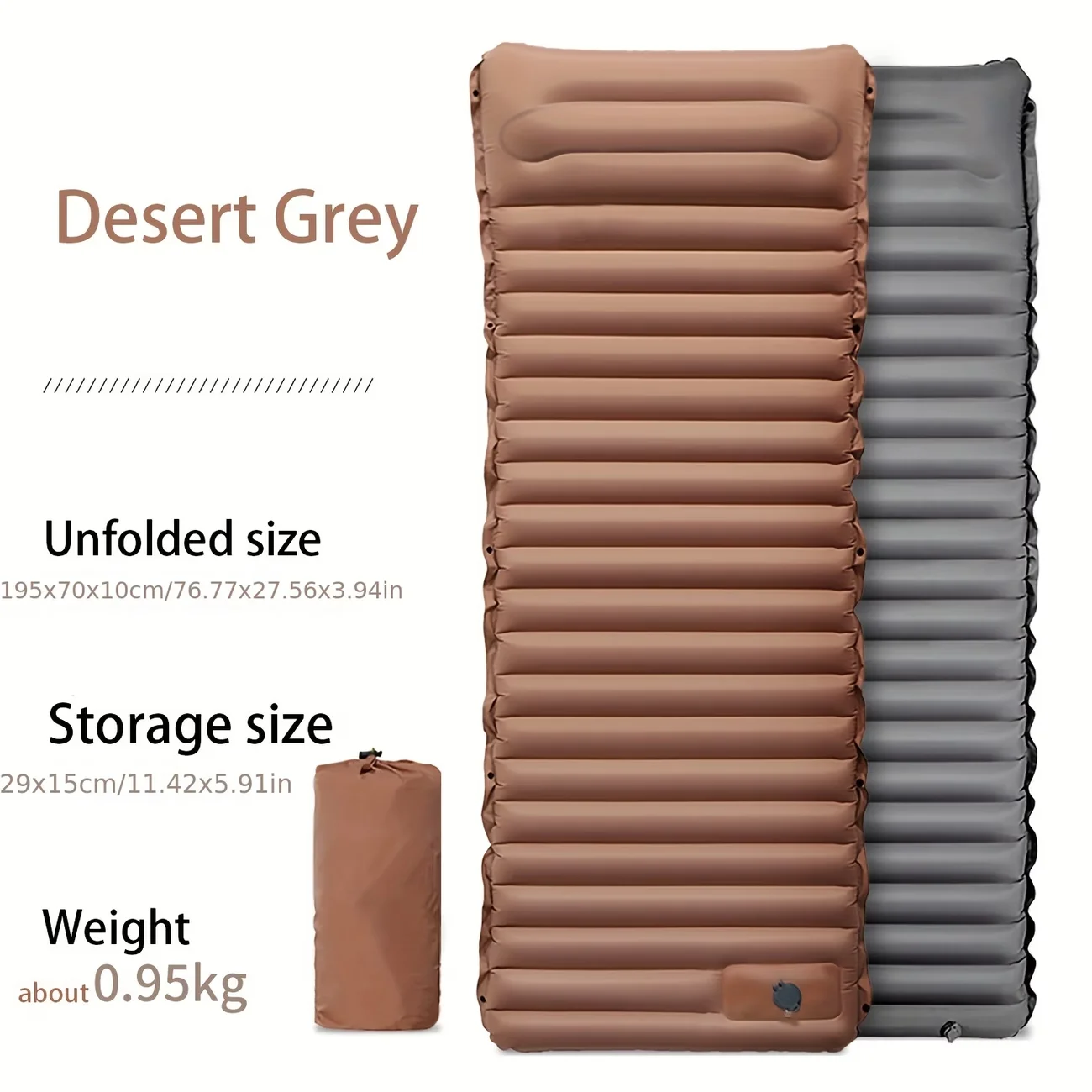 TPU aufblasbare Outdoor-Matte, 3,94 Zoll dick, ineinandergreifbar für 1-3 Personen, ultraleichtes faltbares Luftbett für Camping, Picknick, Strand, Zuhause. – Detail 6