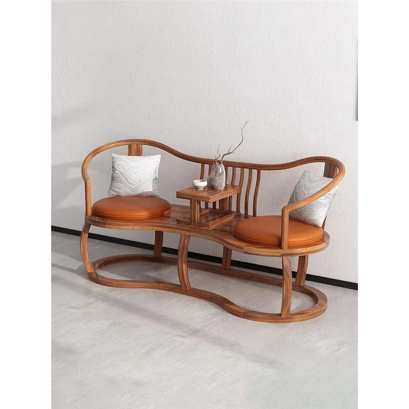 Solid wood Arhat bed Simple Song's black walnut home chaise longue Living room Bedroom Arhat chair Double