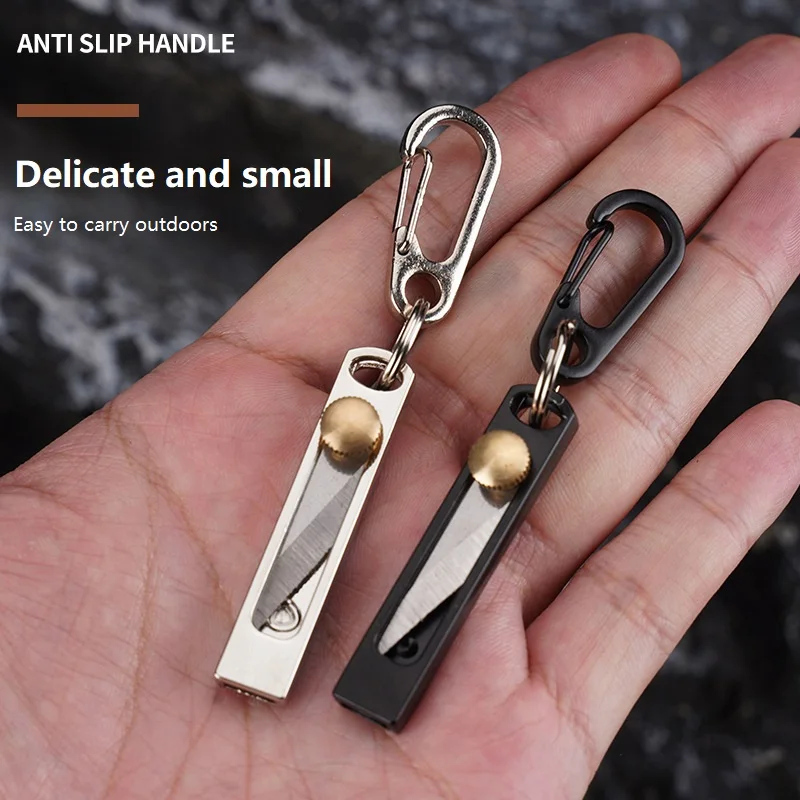 Simple outdoor mini folding knife, EDC mini folding knife, portable retractable box knife, stainless steel pocket knife