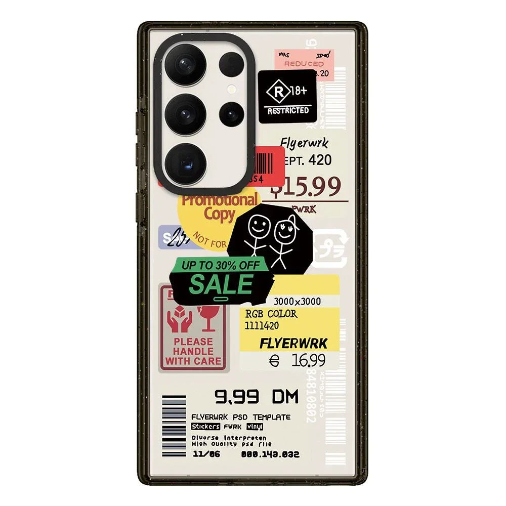 

Logistics Label Acrylic Black Border Case for Samsung Galaxy S 22 S23 S24 Ultra S 22+ S23+ S24 Plus Cover Protective Shell