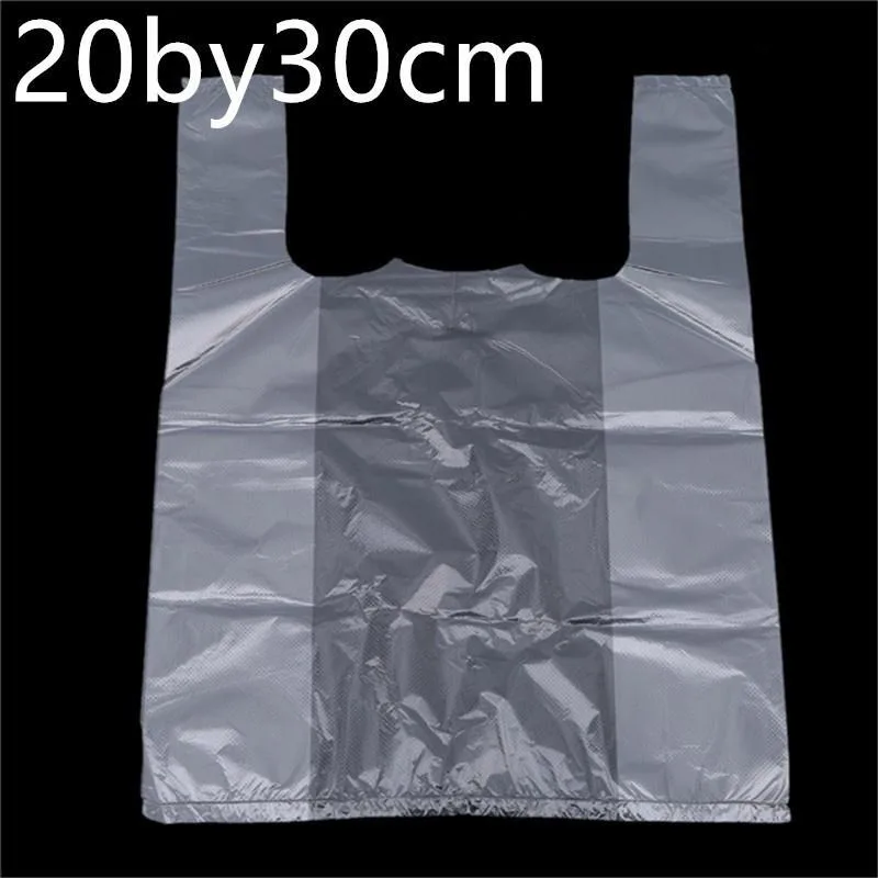 Storage Bags Home Organizers Home Supplies 100pcs  Transparent Bags Shopping Bag Plastic Supermarket Bags With Food Handle