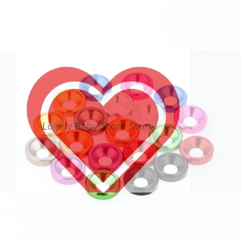 【BS】10Pcs M3 Colourful Aluminum Alloy Anodized Countersunk Head Bolt Washers Gasket For 1/10 RC Car