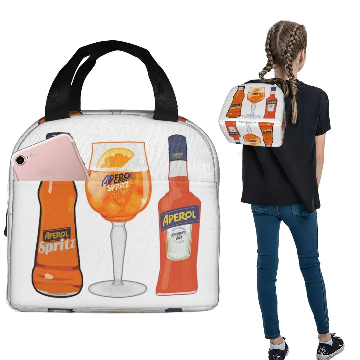 

Изолированная сумка для обеда Aperol Lov для женщин и детей, портативные контейнеры для еды, термосумка для обеда