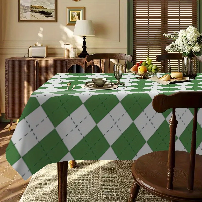 1pc simple printed tablecloth, with edge-sewn printing technique, dirt-resistant, and no wrinklesxzj