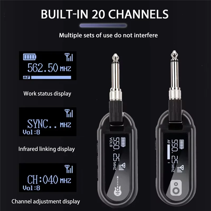 

【Hot Cake】Guitar Receiver Wireless Transmitter Stable Signal For Electric Guitar Bass Plug And Play