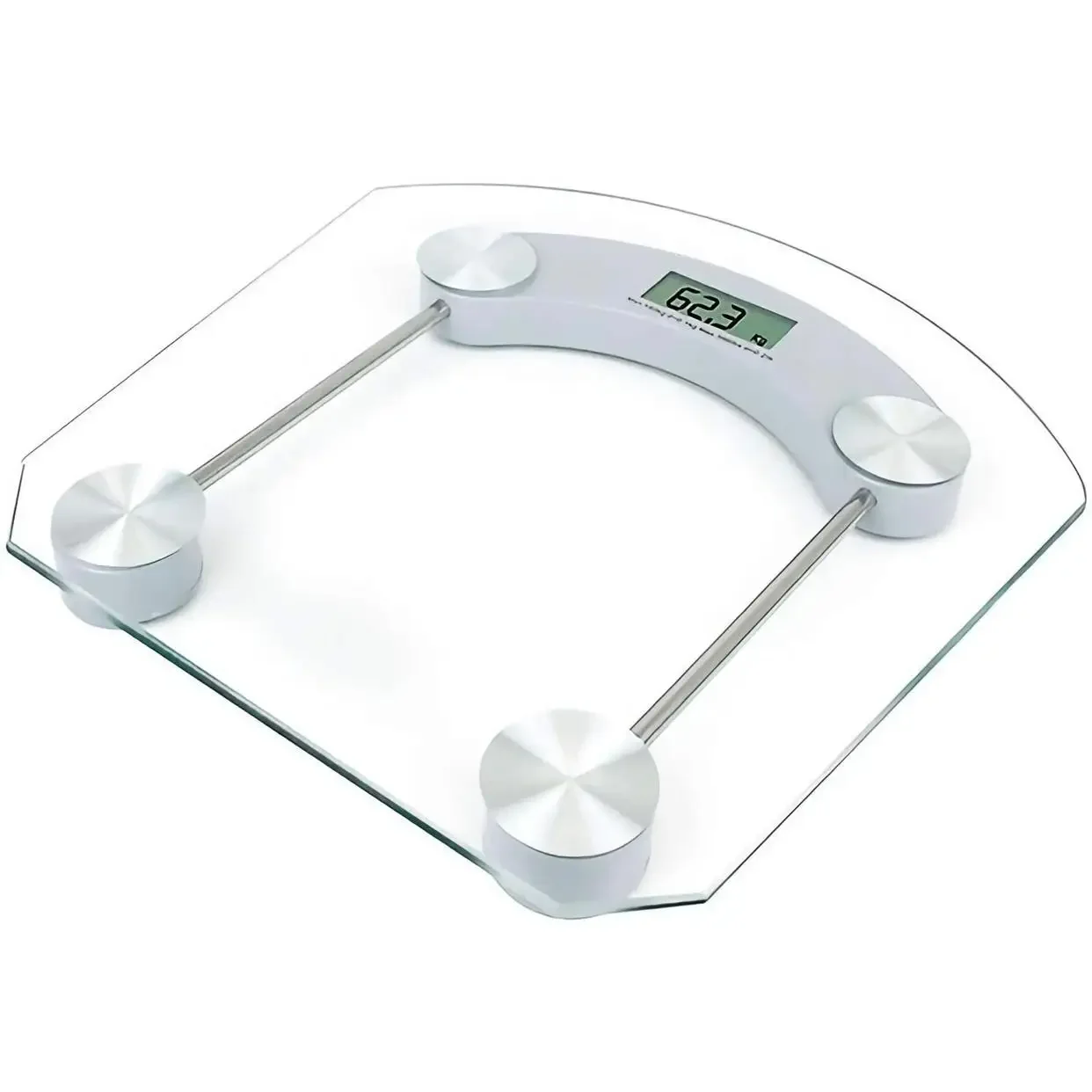 IPSDI Báscula Corporal Digital Baño, Vidrio Templado Pantalla LCD Alta Precisión Kg/Lbs Automática