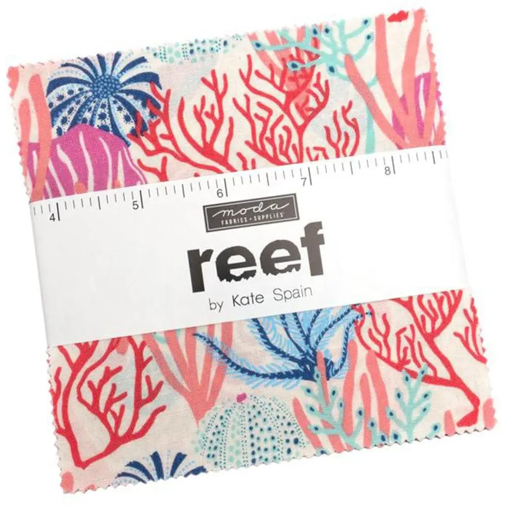 

Reef Charm Pack by Kate Spain, 42 5-Inch Precut Fabric Quilt Squares