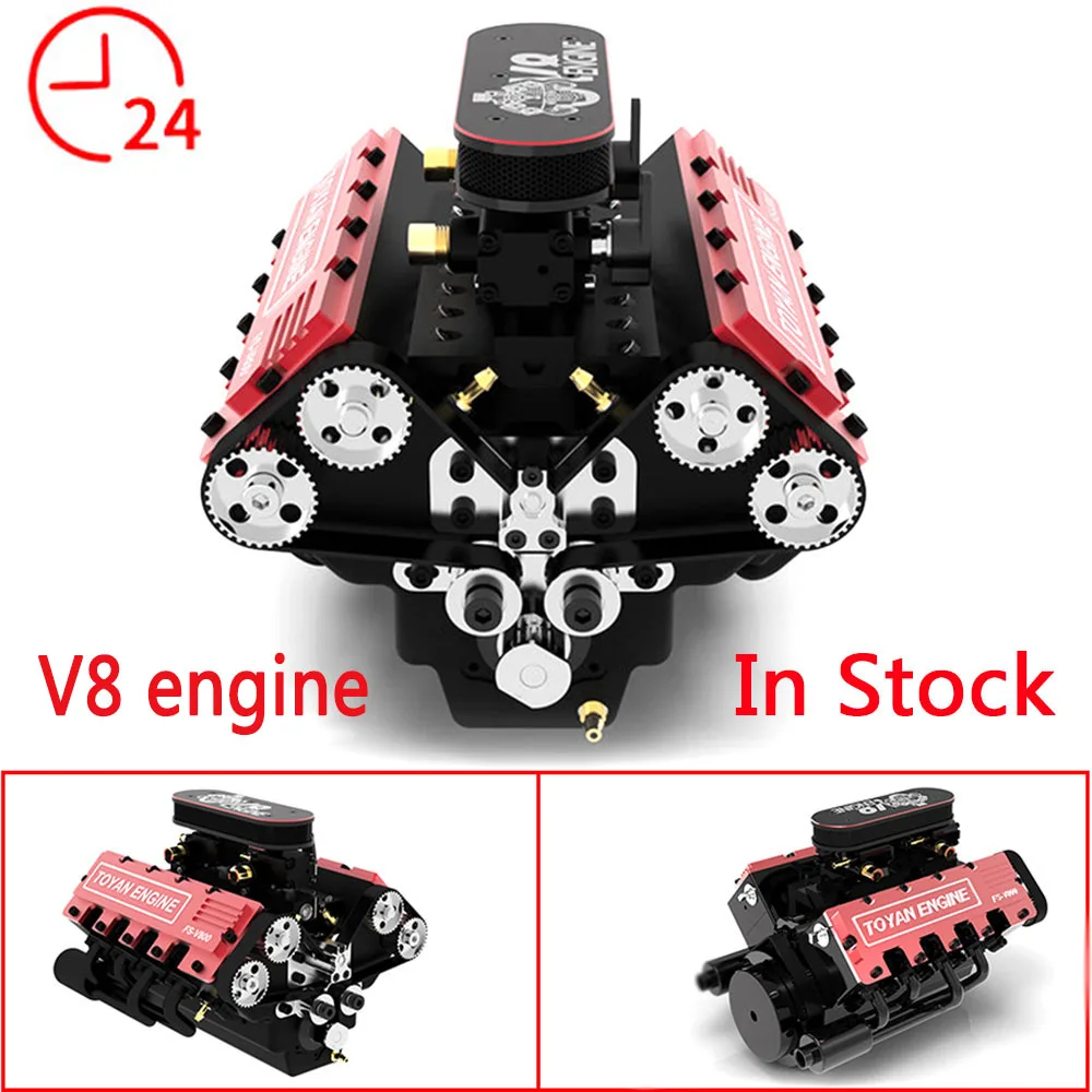 

TOYAN V8 Engine Model Miniature Simulation Engine Model Can Be DIY Assembled RC Modified Car Model Displacement 3.5cc × 8