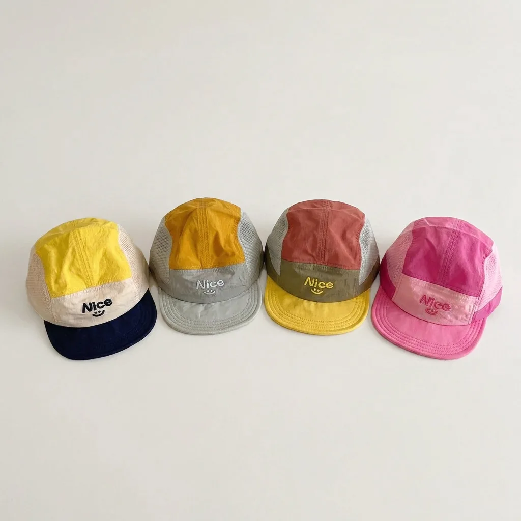 

Korean Style Kids Baseball Cap Quick Dry Breathable Sun Protection Peaked Cap With Embroidery For Children