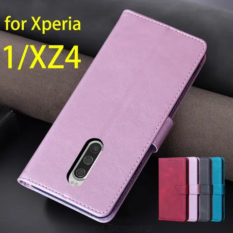 Wallet Flip Cover Pu Leather Case for Sony Xperia 1 /XZ4 J8110 J8170 J9110 Card Holder Bags Protective Holster Capa Fundas Coque