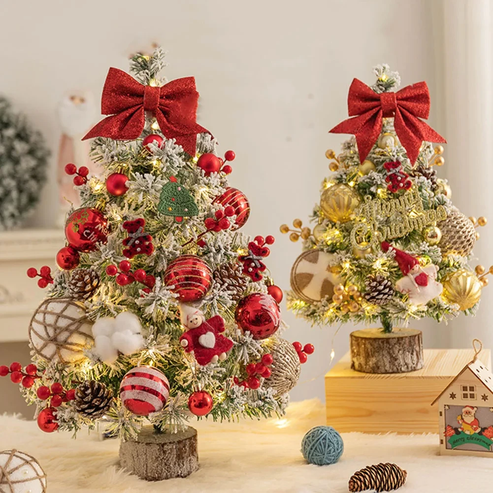 

45/60cm Mini Christmas Tree New Year Navidad Gift Decoration Home Desktop Small Tree Ornaments Christmas Festival Party Supplies