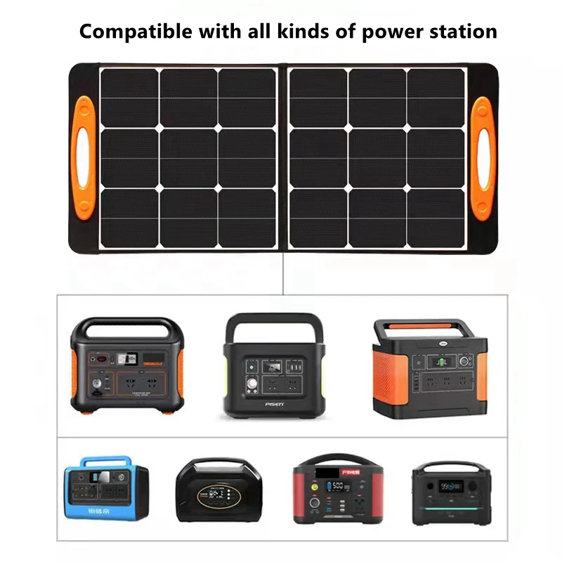 SolarSaga 100W  Cell Charger with USB Outputs Portable Foldable  Panel for  240/300/500/1000/1500w Power Station Phone