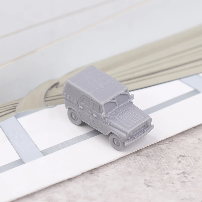 1 PCS 1/144 Scale UAZ-469 4x4 Gray Light Utility Vehicle Model Kit 3D Printed Scale Ornament Car Model Home Decoration