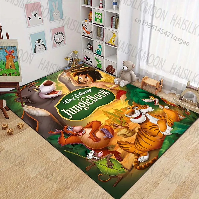 1PC Disney Jungle Book Print Cartoon Carpet Rug for Living Room Bedroom Sofa Home Decor Kids Play Area Rug Non-slip Mat