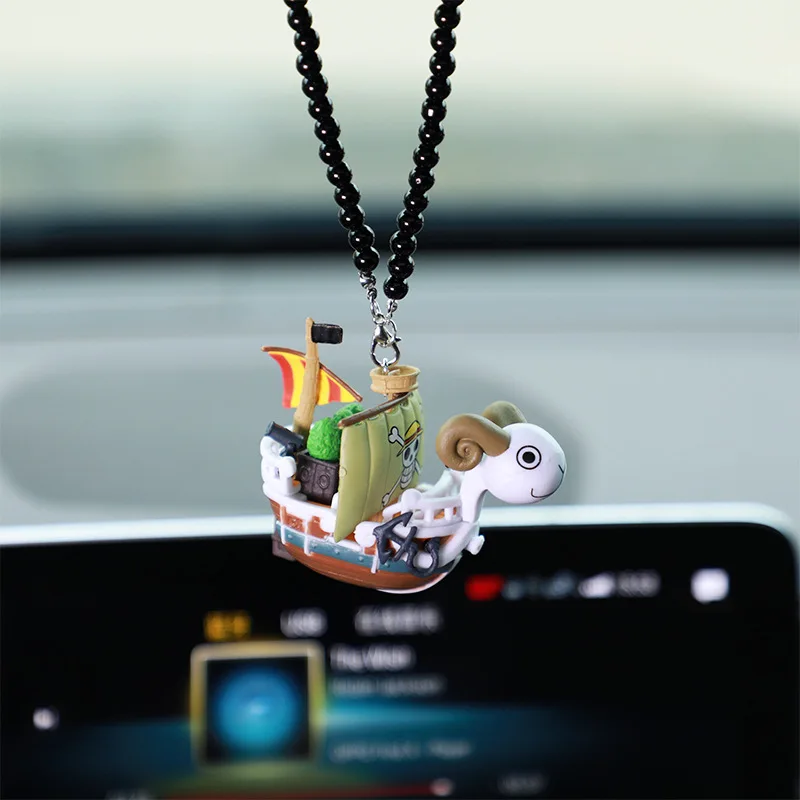 Car Pendant One Piece Cartoon Anime Pirate Boats Going Merry/ Thousand Sunny Grand Pirate Ship PVC Action Figure Toy Decoration