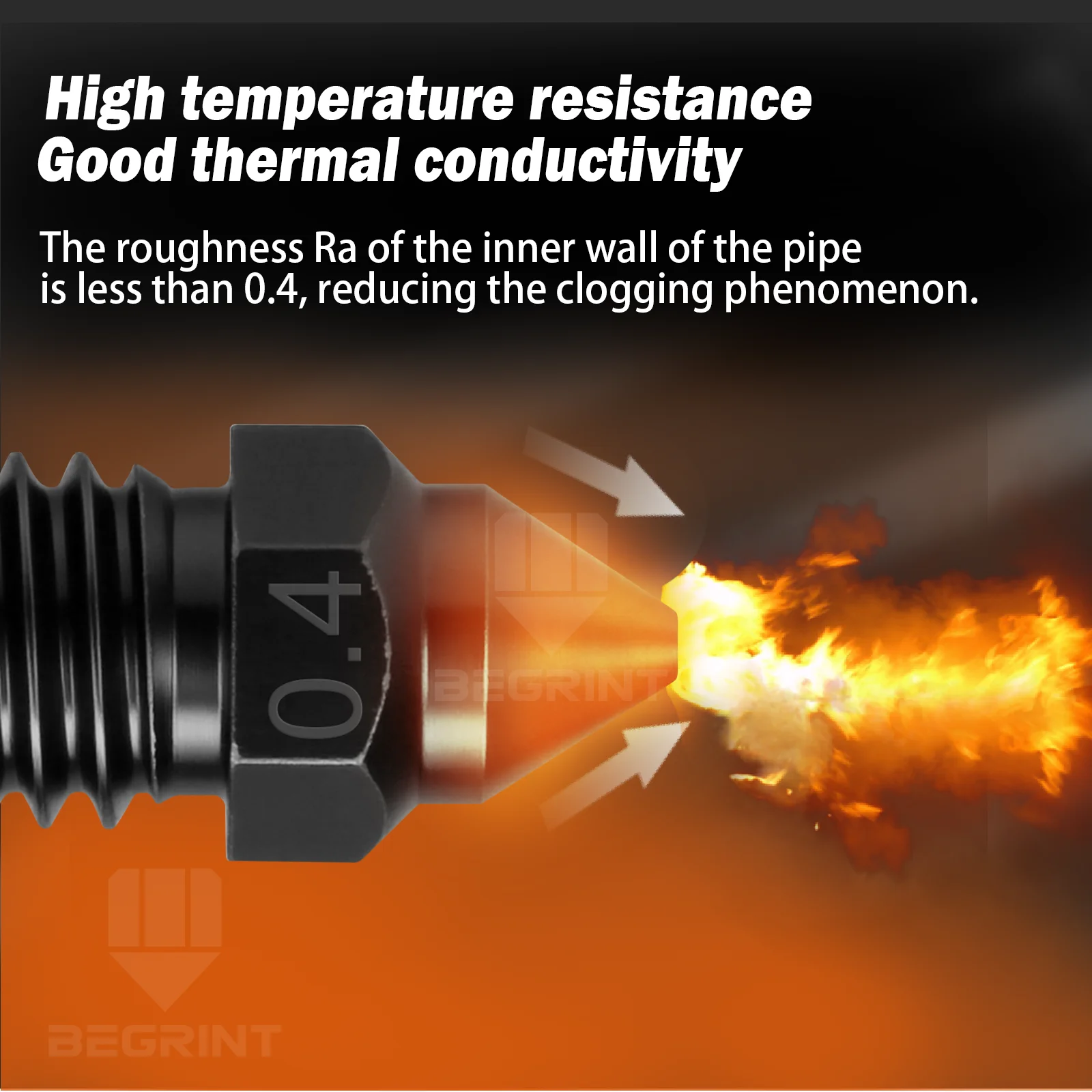 Boquilla de acero endurecido de alta velocidad de carbono Centauri, boquilla de tamaño 0,2/0,4/0,6/0,8 para piezas de impresora 3D Elegoo Carbon Hotend