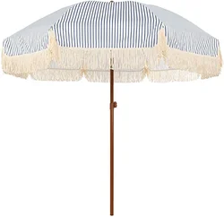 Fabryka tania cena słońca luksusowy czeski Parasol drewniany Parasol plażowy z frędzlami z recyklingu Parasol plażowy Boho