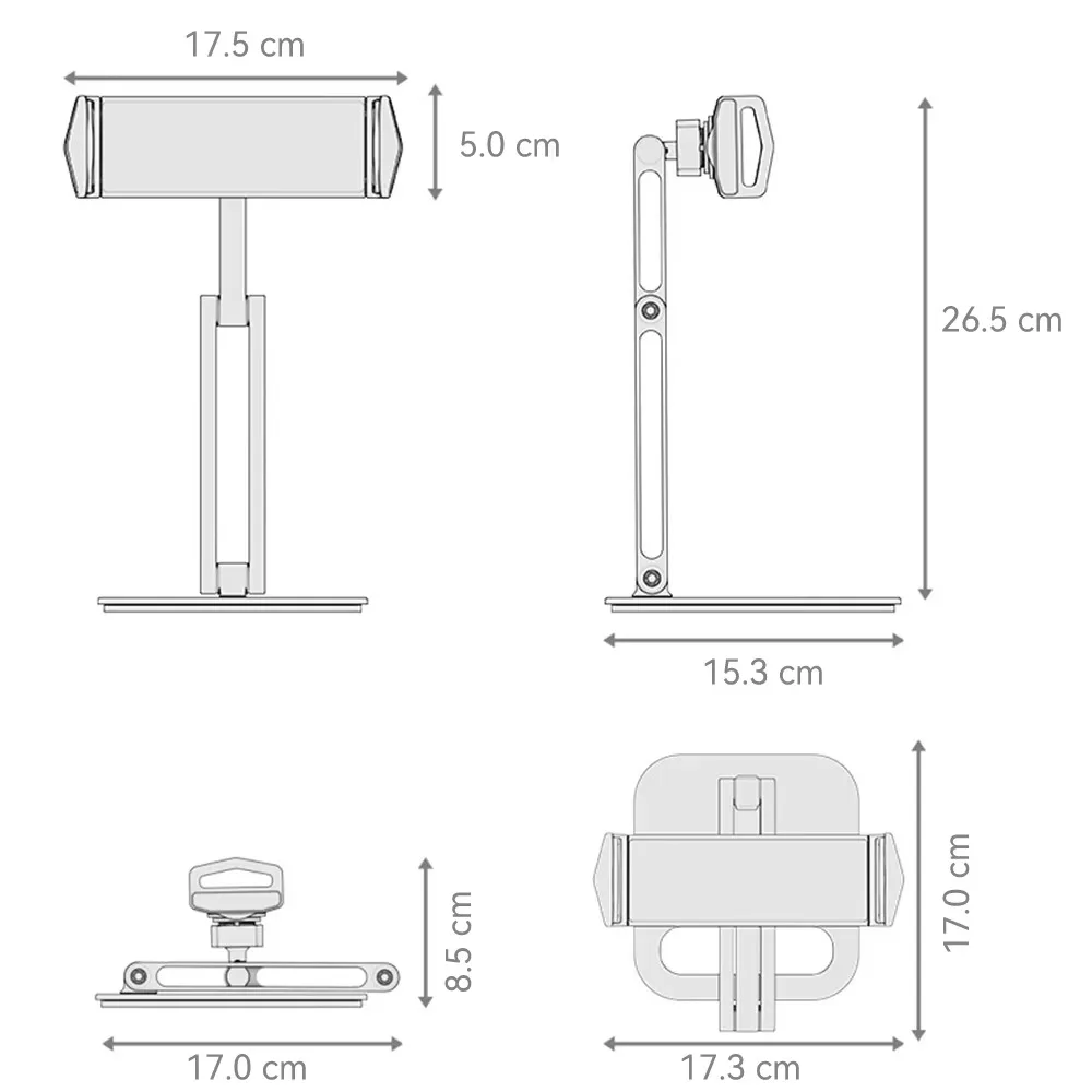 Tablet Stand Adjustable Folding Holder Aluminum Alloy Arm Ergonomic 360 Degree Rotatable For 4-13 inch Tablet and Phone Xiaomi