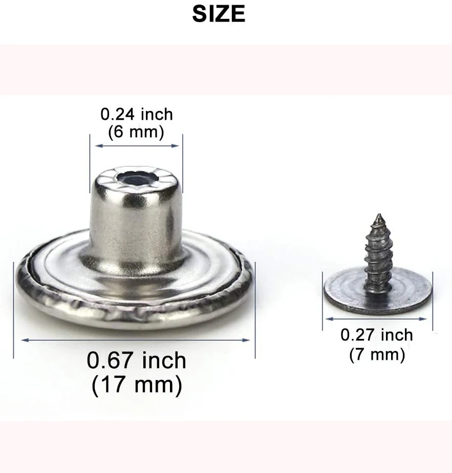 Botones de repuesto para vaqueros de 17mm, botones de Metal extraíbles sin costura con remaches y destornilladores de hilo combinado de reparación,