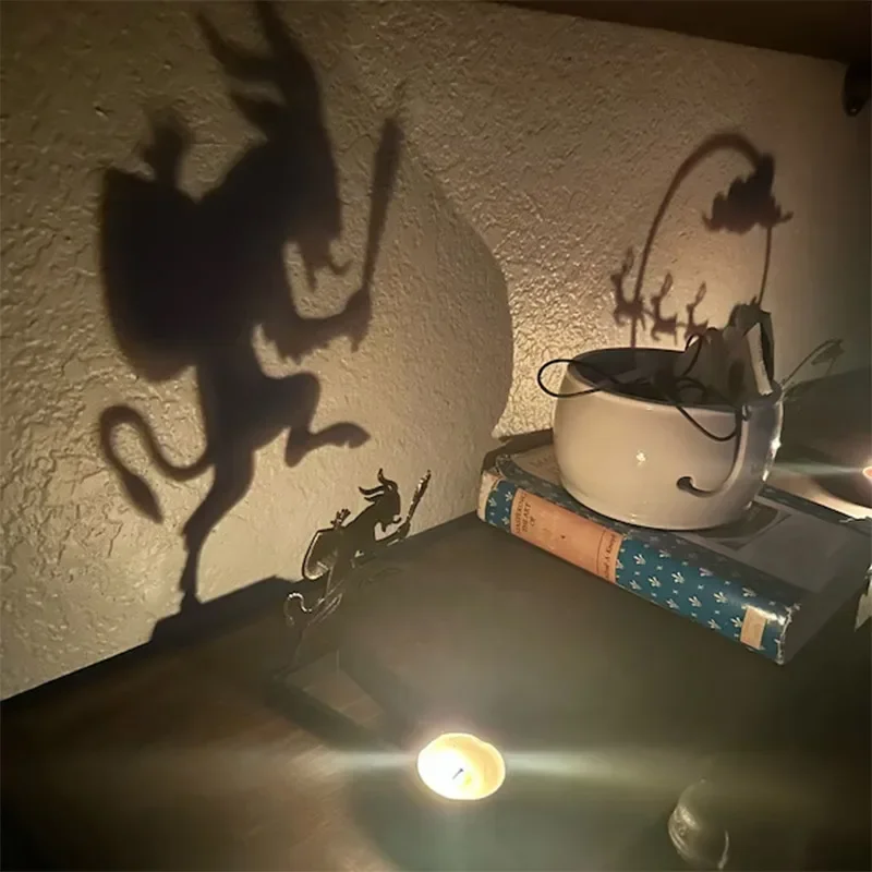 Candle Shadow Halloween Horror Candlestick Metal Decor, Tea Candle Casters Home Decor Fun Office Bedroom Tabletop Decor
