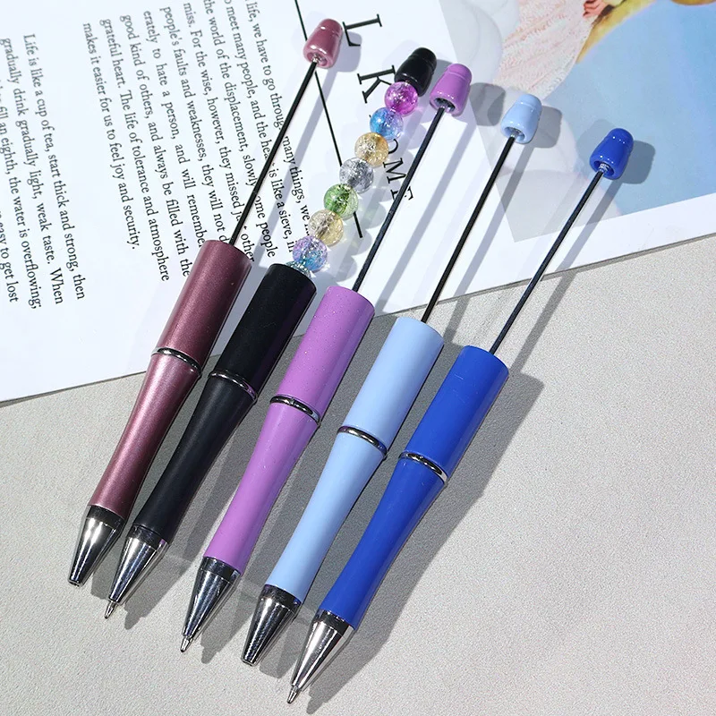 Best diy plastic beaded pen ballpoint pen Personality creative self-made pen Student office supplies sold well on the Internet