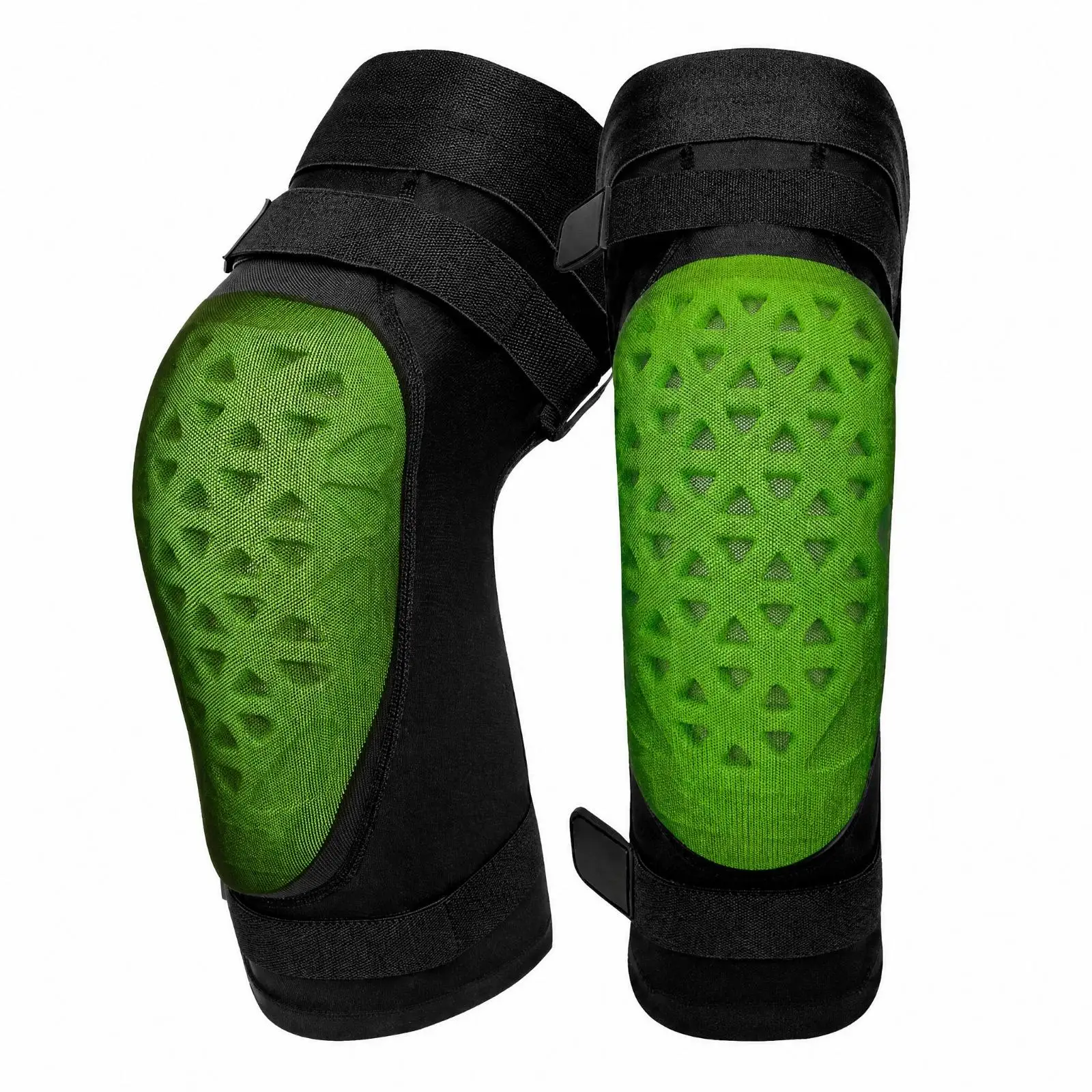 Perforated Shell Shock Absorb Knee Guard for High Impact Sports with Breathable Textile Sleeve Fit