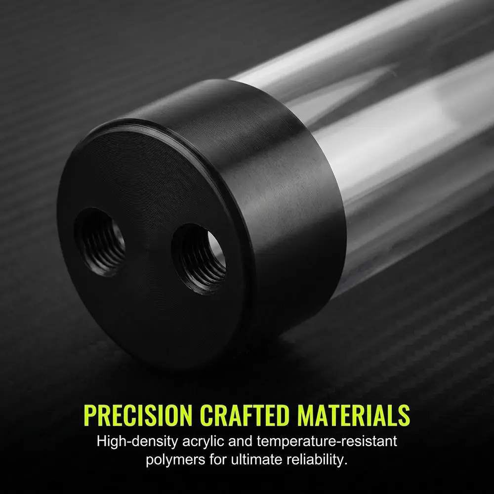 G1/4 Thread Computer Water Cooling Tank Clear 240mm Length Water Cooling Reservoir Cylindrical Liquid Cooling Tank view 2