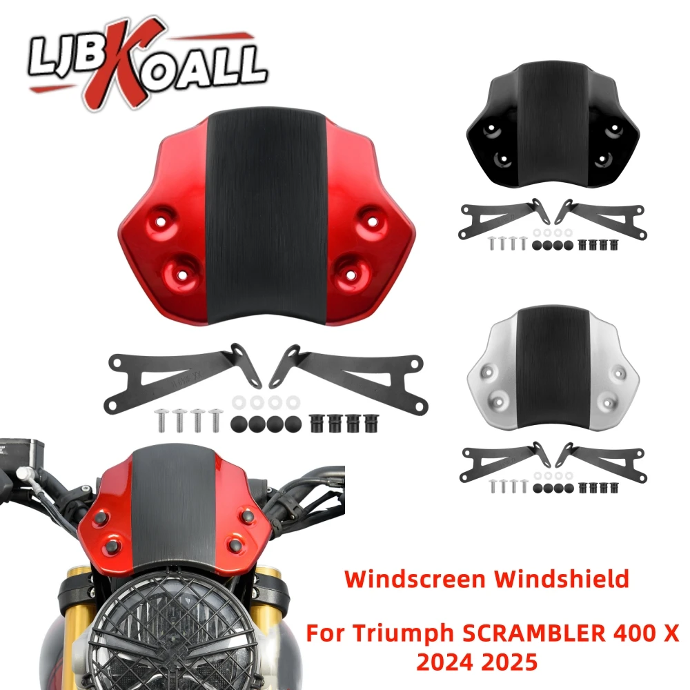 

LJBKOALL for SCRAMBLER 400 X Windshield Windscreen for Triumph Speed 400 Scrambler400 X Wind Visor Deflectors Windshield 2024-25