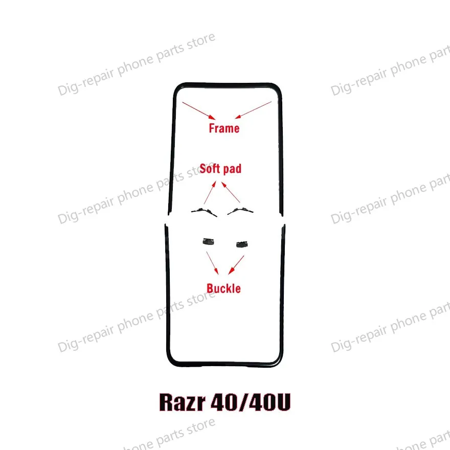 For Motorola Moto Razr 40 50 60 Ultra 40U 60U Front Screen Stand Middle Bezel Frame LCD Display Bracket Hoder Repair