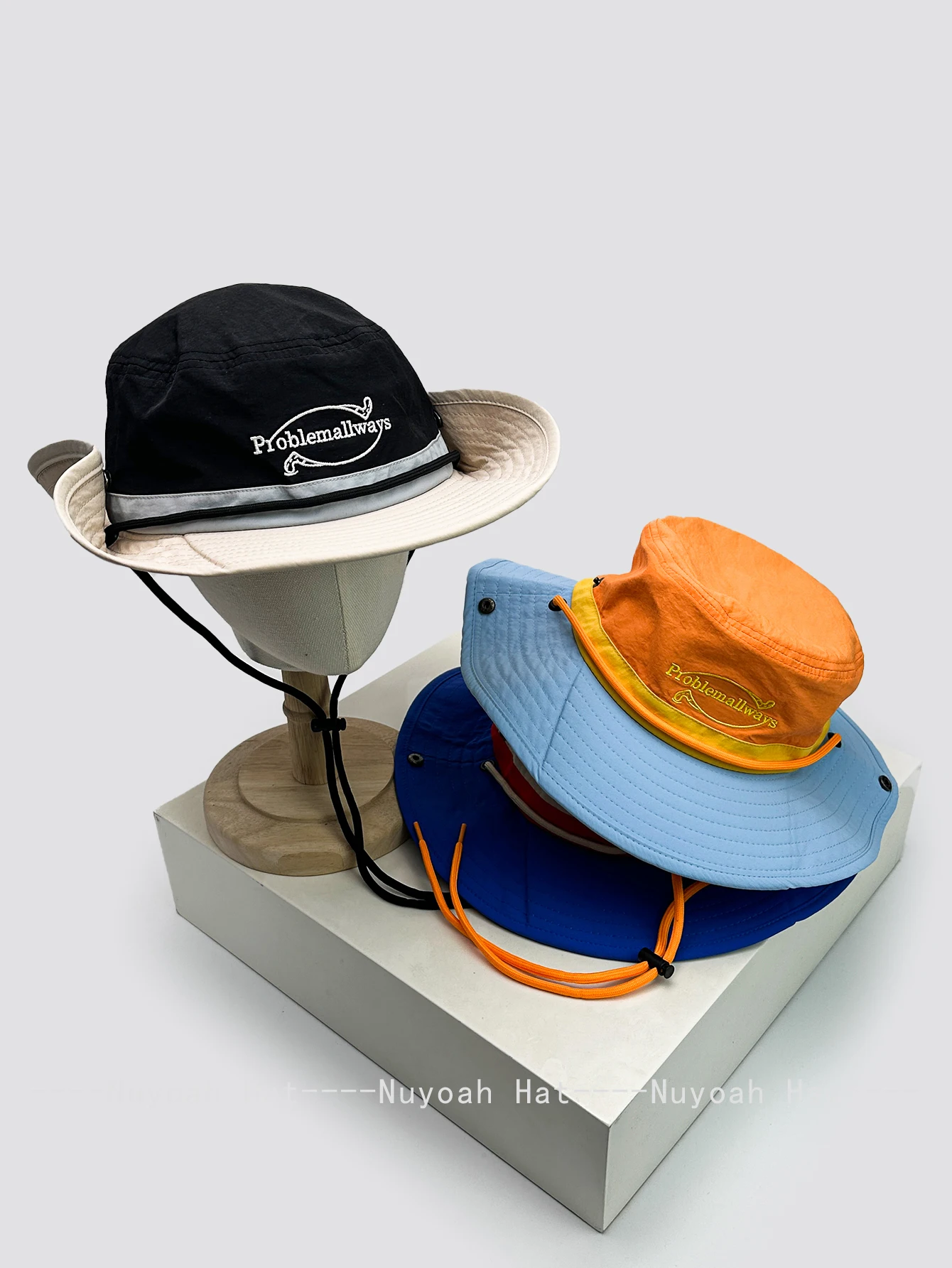 

Spring and summer new retro letter embroidered fisherman's hat men's and women's sunshade tooling quick-drying bucket hat
