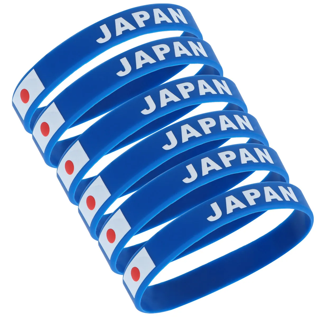 6Pcs Silicone Country Wristband Soft Comfortable Sports Bracelet for Football Match Game Fans Japan Flag Wristbands