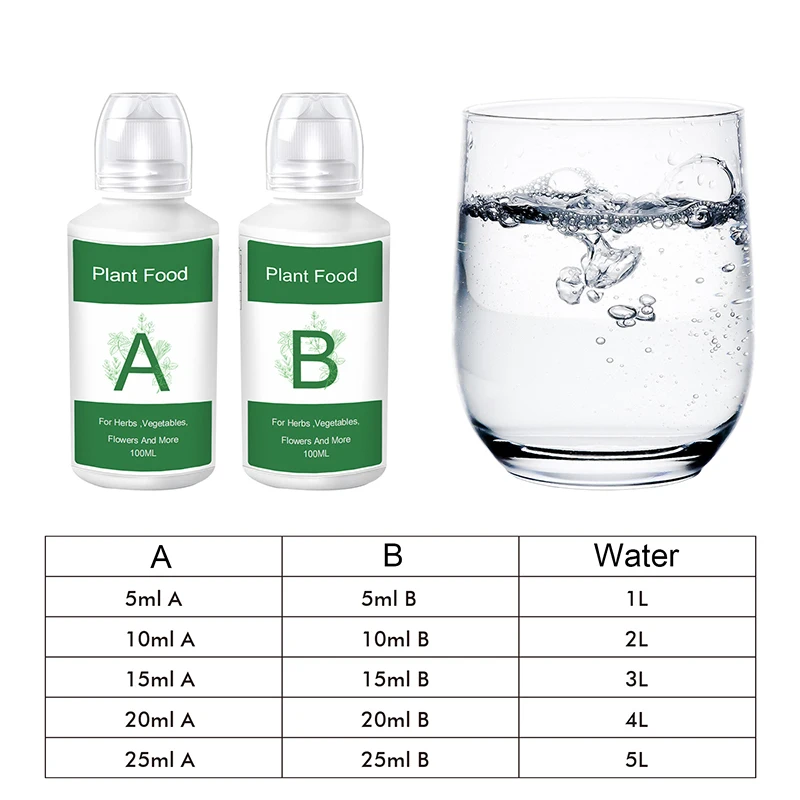 2 unids/caja de nutrientes hidropónicos generales A y B para plantas, flores, vegetales, frutas, solución alimentaria para plantas hidropónicas