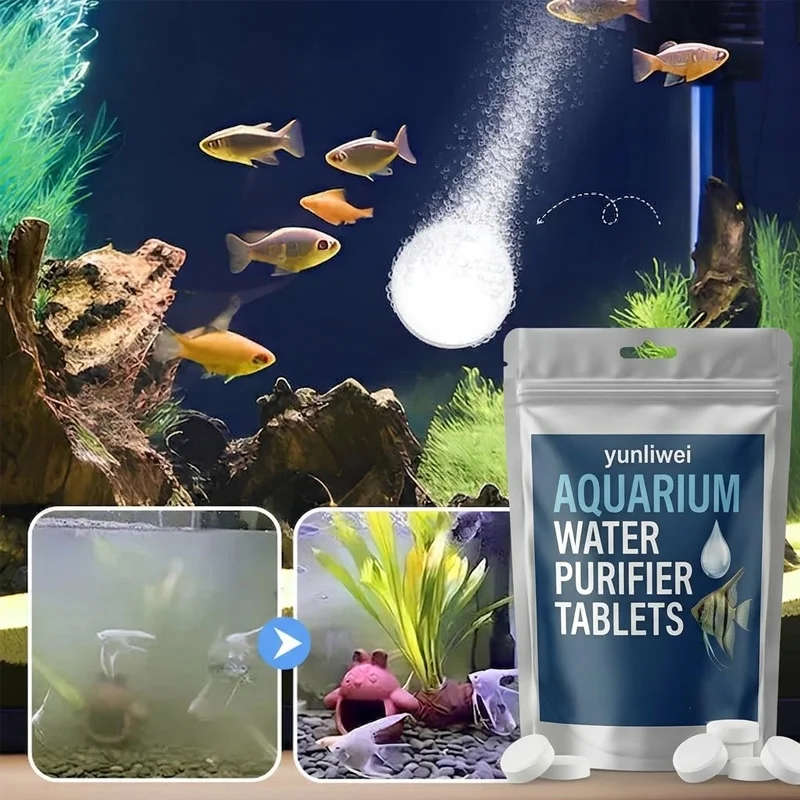 Yunliwei Water Purification Tablets Eco-Friendly Aquarium Water Purifier Fast-Acting Fish Tank Cleaning Solution Aquarium Water