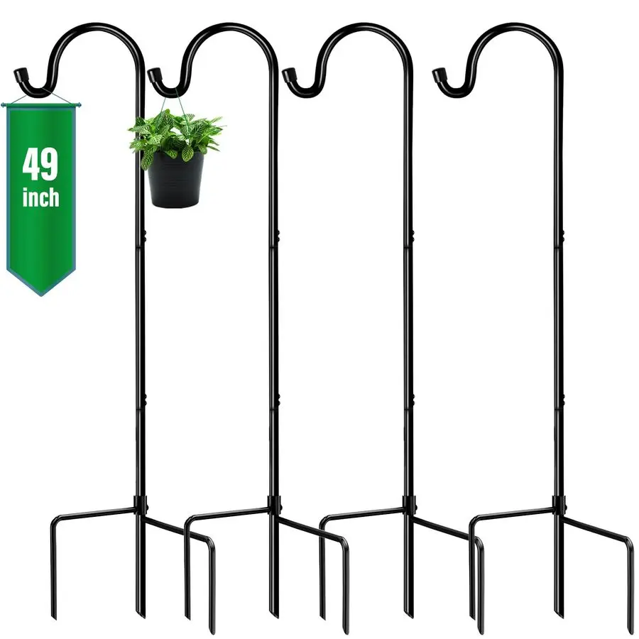 

Крючок-шпилька (4 шт.), регулируемый, высота 125 см, из высококачественного металла, для декора сада, подвески для растений, крючка для фонарей, солнечных светильников