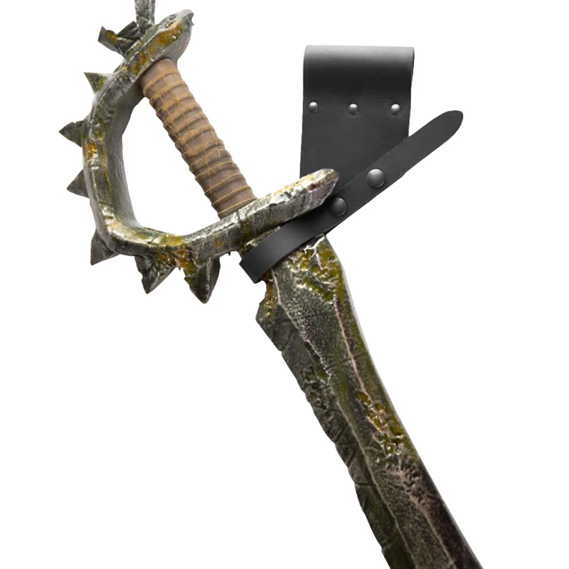 

Medieval Plastic Scimitar Sword Holder PU Leather Belt Daggers Frog Viking Knight Cosplay Costume LARP Latex Weapons Hanger