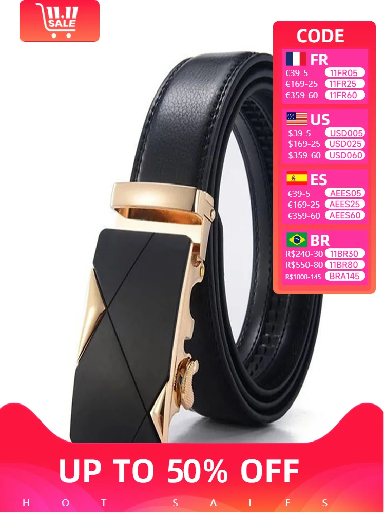 

Hot Selling Men Belt Fashion PVC Automatic Buckle Business Affairs Casual Decoration Belt Men's Belts 3.5cm Luxury Belt