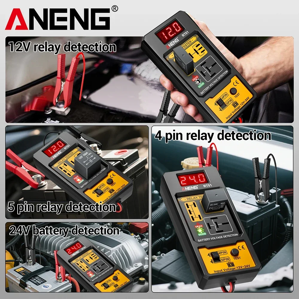 ANENG RT01 Car Relay Tester Voltage Tester Voltage Tester 11-25V Automotive LED Indicator Light Relay Diagnostic Checker tools