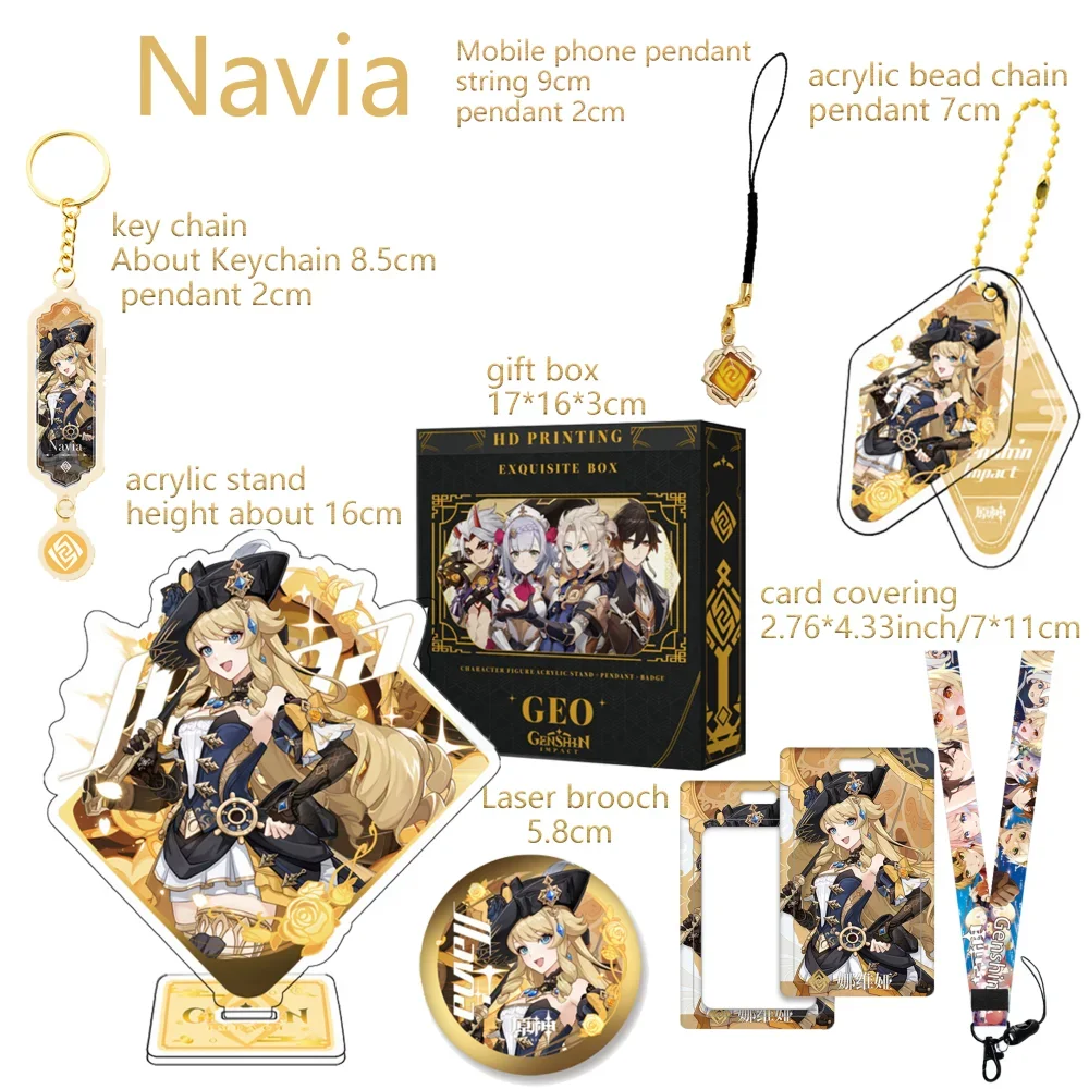 Hot Game The Knave Arlecchino Gaming Wanderer Xiao Furina Neuvillette Wriothesley Navia Decoration Emblem Gift Box Gift Keychain