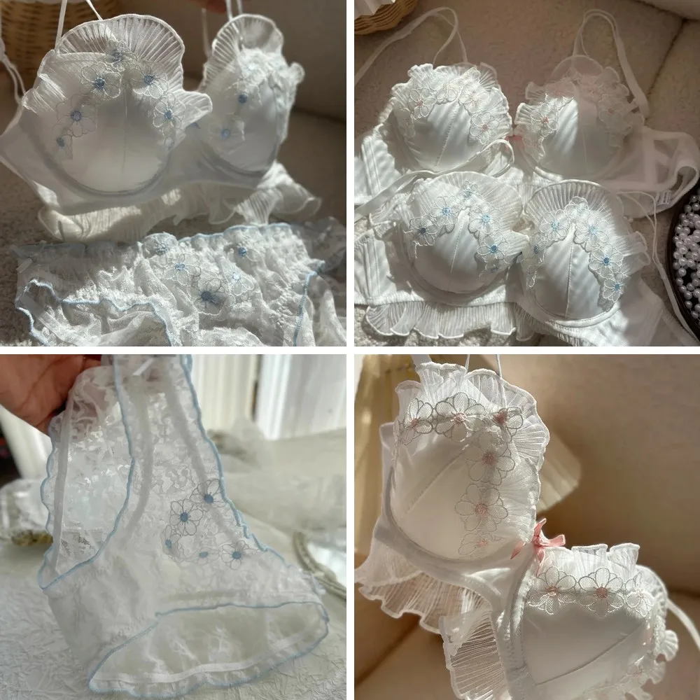 

Sexy Lace Lingerie Set: Soft Wireless Bralette & Panties for Small Breasts, Comfortable & Sweet