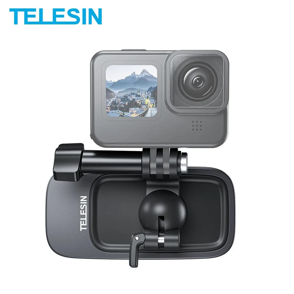 TELESIN 360° Rotation Magnetic Backpack Clip Clamp Mount 316 Stainless Steel for GoPro11 Hero 13 12 11 10 9 8 Camera Accessories