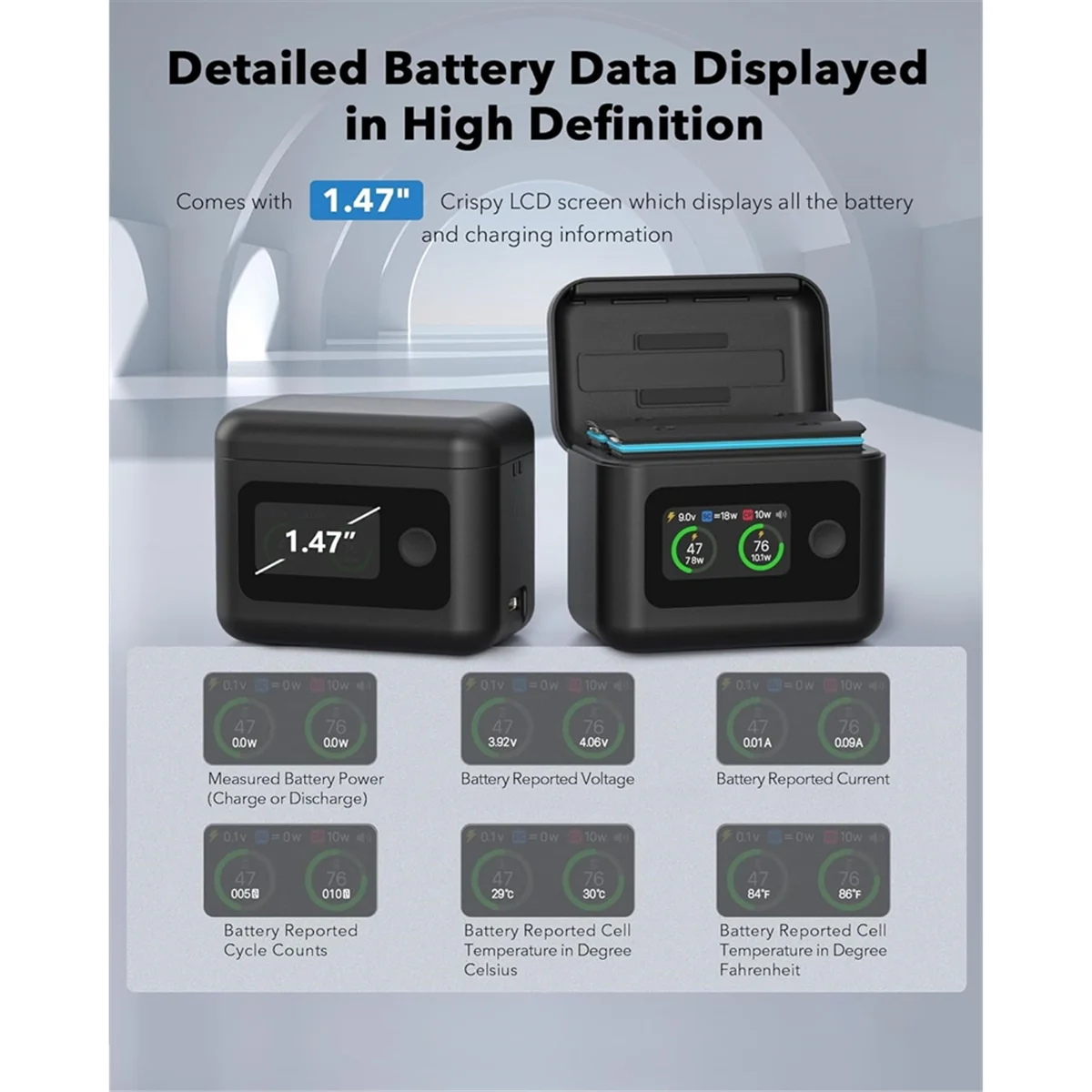 2025+For X5 Battery Charger for X5, 27W Dual Fast Charging Case, Intelligent Two Way Charger Hub