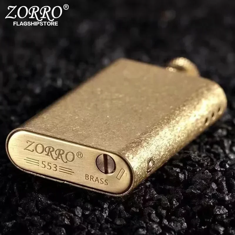 2024 New Original Zorro Pure Copper Match Retro Kerosene Oil  Cigarettes Lighter Pull Ignition Fire Men\'s Smoking EDC Tool