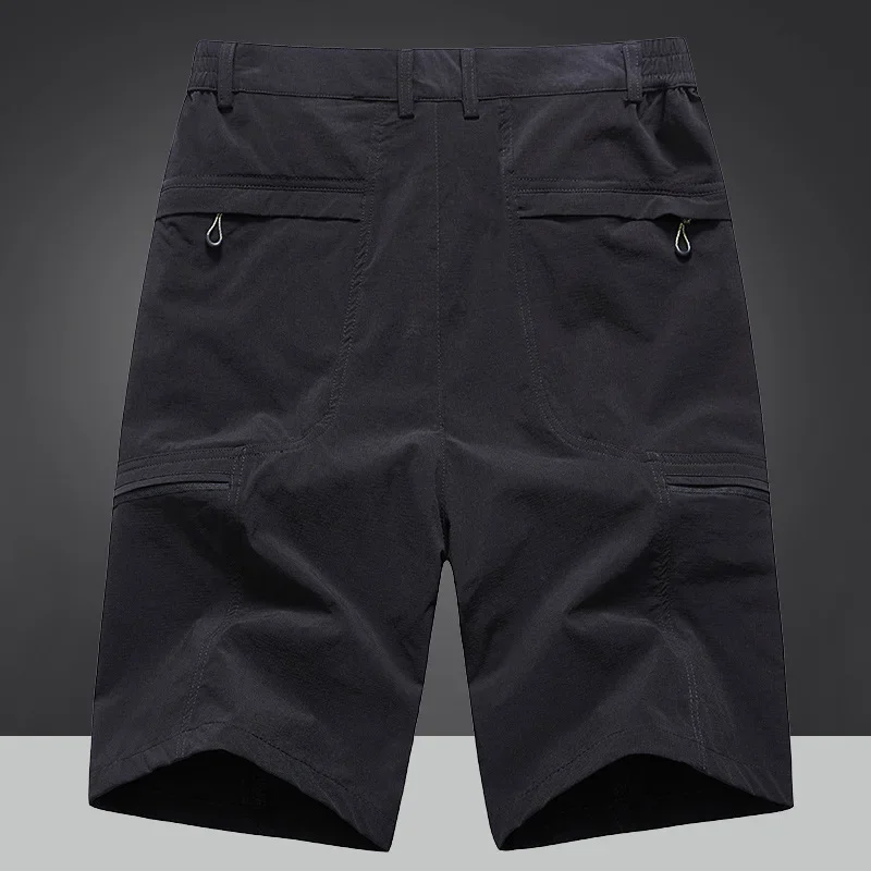 Summer Quick Dry Stretch Cargo Shorts Men Multi-pocket Loose Breathable Outdoor Hiking Fishing Casual Sports Beach Shorts