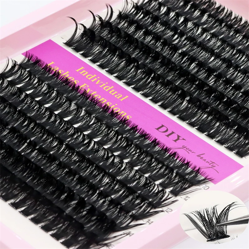 Natuurlijke Dikke Dichte Gesegmenteerde Enkele Cluster Valse Wimpers D-Gebogen Volumizing 60D-160D Make-Up Schoonheid Levert