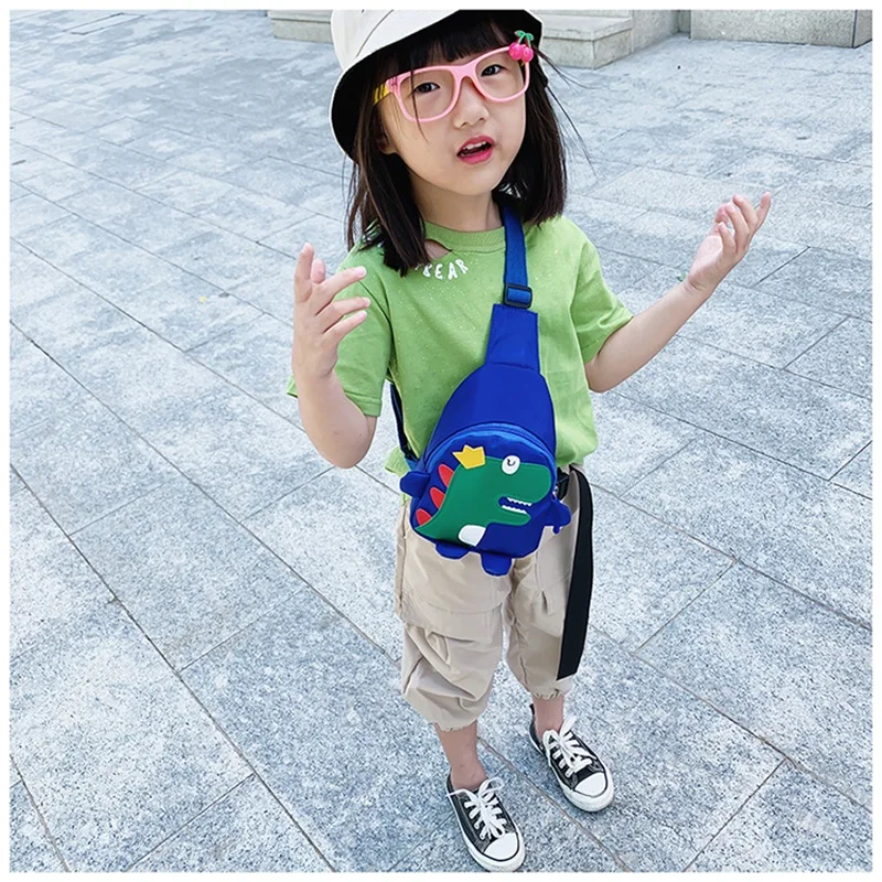 Children's Dinosaur Chest Bag Cute Cartoon Dinosaur Chest Bag Crossbody Bags Kids Mini Kawaii Shoulder Bag Birthday Party Gift