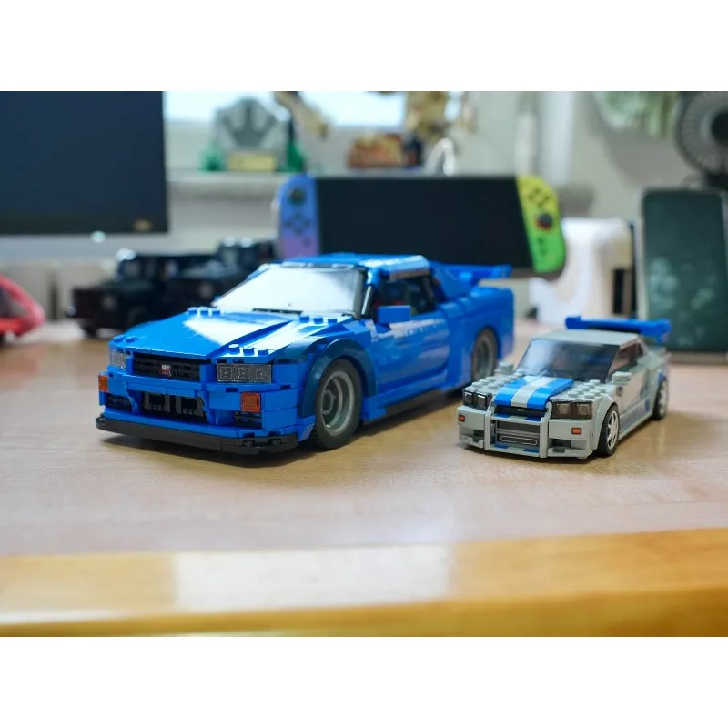 1455PCS GT-R R34 BNR34 Building Blocks - Classic JDM Racing Car Technology Series - Adult Collectible Birthday Gift