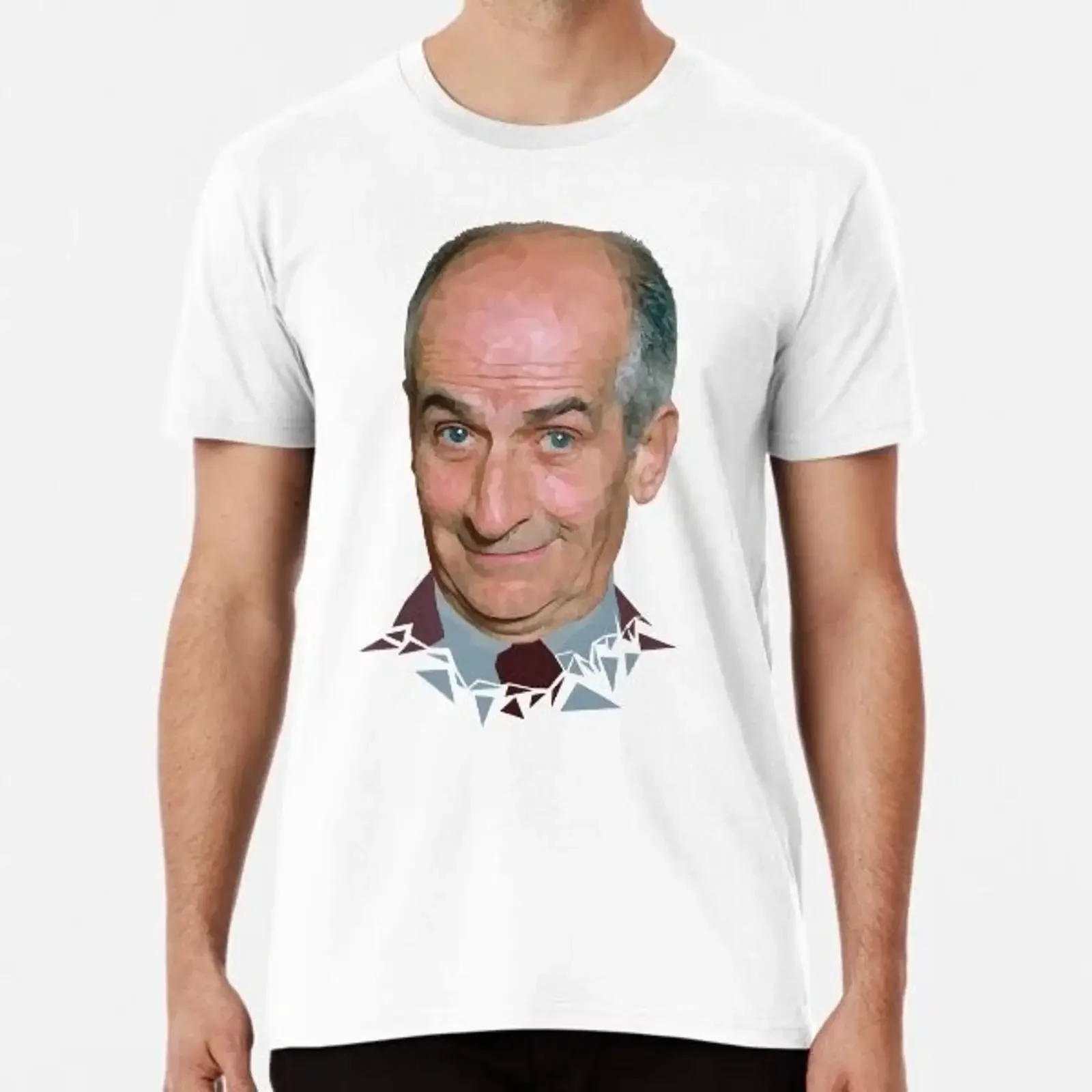 Louis de Funes Mosaic Portrait Design Made in Australia Mens T Shirt S to 2XL vintage Washed Top For Everyday Wear Breathable