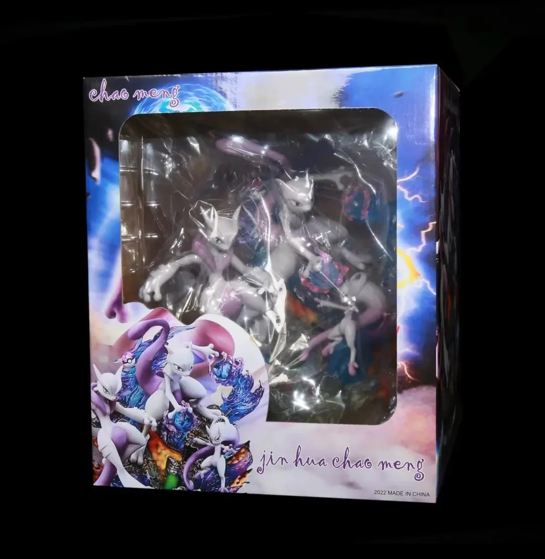 27cm Kawaii Pokémon Mewtwo Mewtu Batalha Ver. GK PVC Action Figure Jogo Estátua Modelo Colecionável Crianças Brinquedos Anime Boneca Presentes