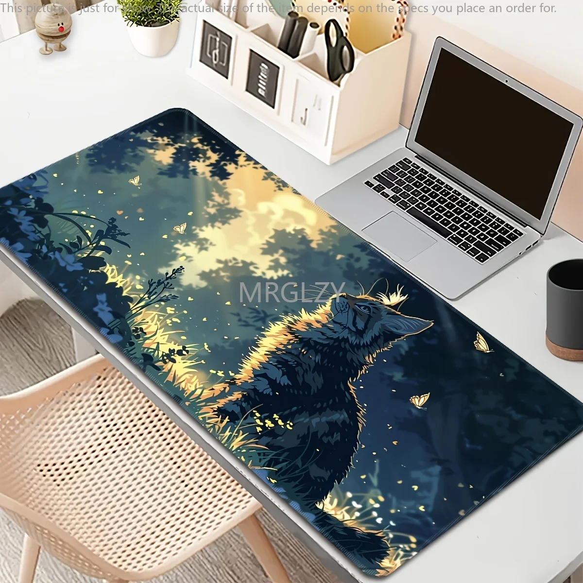 

Leopard Print Cat Mouse Pad Large Rubber Base Anti-slip PC Desk Accessories Mousepad for Office and Gamer Keyboard Mat Decor Rug