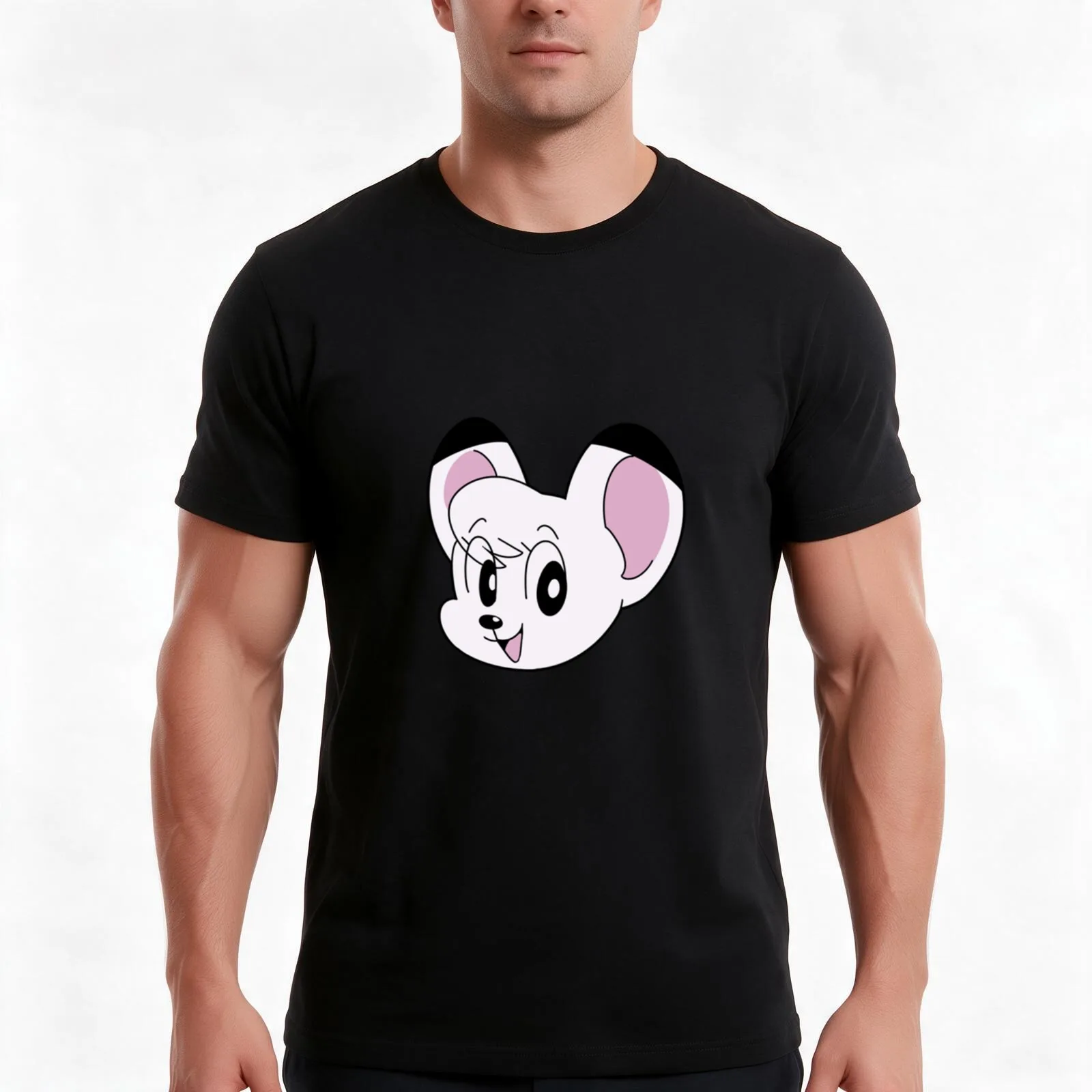 Kimba Classic T-Shirt, Summer Casual Cotton Tee, Oversized Streetwear Tops, Vintage Graphic Print, Loose Fit Short Sleeve